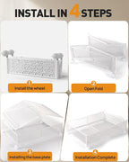 Under Bed Storage with Wheels, 2 Pack Foldable Metal Under Bed Storage Containers, 60L Rolling Underbed Storage, Easy Assembly Under The Bed Storage for Bedroom Clothes Shoes Blankets