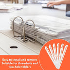 100 Pcs Clear 3 Hole Punched Magazine Holders, 11.9x1.1 Inch Plastic Binder Insert Strips for 3 Ring Binders, File Book Craft Paper Organizer