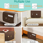 Remote Control Holder for Recliner Non-Slip Armchair Caddy Couch Armrest Organizer, Arm Chair Bedside Caddy Storage Organizer for Recliner Couch With 6 Pockets for Magazine, Phone, iPad (Brown)