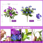 Artificial Fake Flowers for Outdoor, 6 Bundles UV Resistant Faux Plants Decoration Silk Flowers No Fade Plastic Flowers for Outside Planters Home Porch Patio Yard Garden Decor
