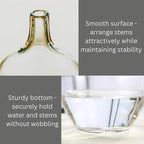 Ryddelighome Large Clear Glass Vase 12 Inch - Round Glass Vase for Flowers, Clear Round Vase Pampas Grass Decor, Glass Jar Table Centerpiece Home Decor