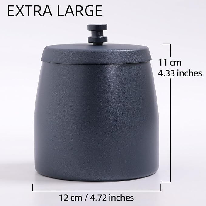 Extra Large Ashtray with Lid for Cigarette, Stainless Steel Smokeless Odorless Windproof Ash tray for Home Office Tabletop Outside Patio Outdoor Balcony(4.72''x3.93''x4.33'')
