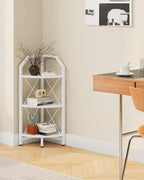 CHOEZON 3-Tier Corner Shelf, Industrial Corner Bookshelf, 35.4" Storage Stand, Plant Stand Display Shelf, Bookcase for Bedroom, Living Room, Home Office, White TCJ03WB