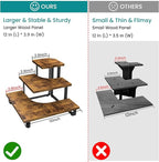 ELITEROO 3 Tier Wooden Retail Display Shelves, Portable Display Rack for Retail Counter Top Craft Shows Tradeshows, 3 Step Corner Tiered Table Display Tower Stand for Cupcake Jewelry Display