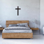 BESPORTBLE Cross for Wall Decor: 11 Inch Large Wooden Crosses Hanging Art for Home Bedroom Prayer Room Rustic Christian Catholic Metal Iron Crucifix Wood Black Craft
