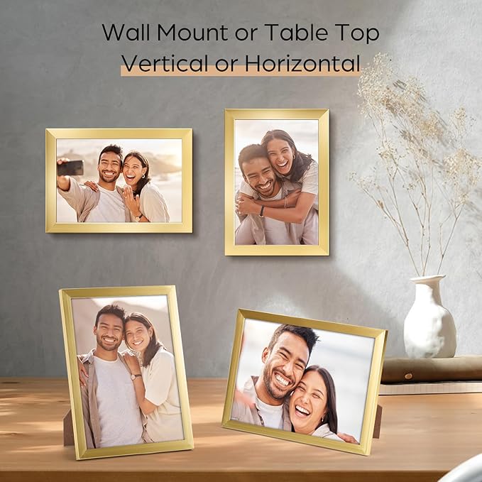 Giftgarden 4x6 Picture Frame Set of 18, Lightweight 4 by 6 Frames Bulk for Gallery Wall Photo Hanging and Tabletop Display, Gold