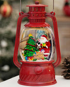 Christmas Decorations Snow Globe Santa, Musical Glitter Christmas Snow Globes 6H Time Light Up Santa Claus Lantern Christmas Decor Indoor