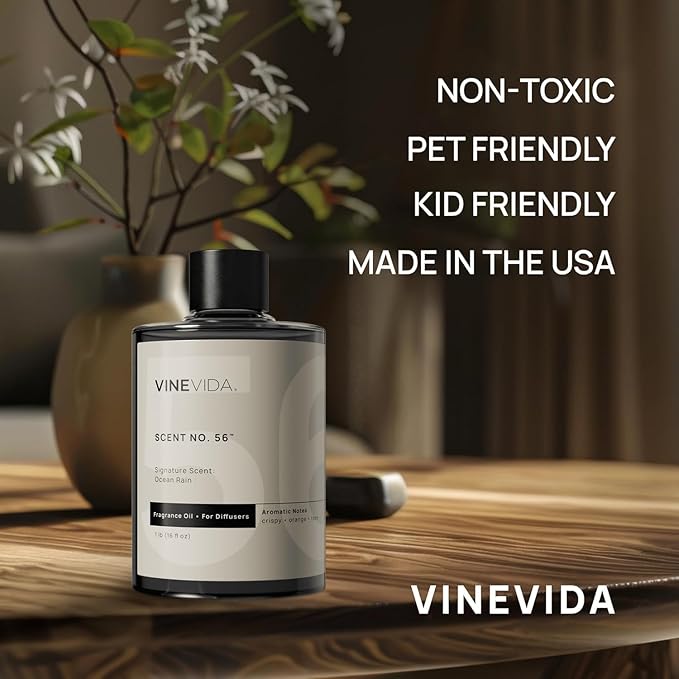 VINEVIDA [16 Fl Oz] Ocean Rain Fragrance Oil for Cold Air Diffusers, Essential Oils for Diffuser Oil Refill & Air Freshener Room Spray