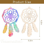 Framendino, 80 Pack Wooden DIY Dream Catchers Kits Decorative Hanging Ornaments to Paint for Home Tree Decor