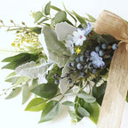 25.6 Inch Floral Swag, Artificial Eucalyptus Leaves Swag with Daisy Flower and Blue Berries, Green Leaves Wedding Arch Flowers, Greenery Swag for Front Door Wall Decor
