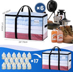 TAILI Extra Large Moving Bags, 6 Pack Clear Heavy Duty Totes For Storage with Visible Window, Wrap Around Handles, Storage Bags for Space Saving, Alternative to Moving Boxes