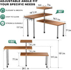 ZHWS Bathroom Counter Organizer Corner Countertop Shelf Adjustable 3 Tier Corner Shelf Kitchen Counter Organizer with 4 Metal Hooks for Bathroom Counter, Makeups, Dresser Table, Over Sink