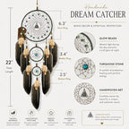Dream Catchers for Adults Dreamcatcher Handmade Feather Native Home Wall Decoration Brown