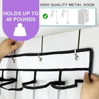 homyfort 35 Large Pocket Over the Door Shoe Organizer, Extra Sturdy Oxford Fabric Hanging Shoe Rack for Door Closet, Wall Mesh Shoe Storage Holder for Mens Women Shoes (White)