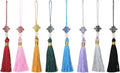 Beautyflier 24PCS Chinese Knot Tassel Pendant for Phone Case, Mini Mala Tassels with Hanging Loop, Jade Beads and Charms for Home Office Decor, Car Hanging Decoration, Graduation (8 Colors #1)