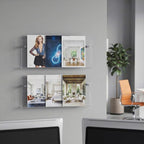 2 Packs Acrylic Magazine Holder Wall Mount Acrylic Display Vinyl Records Holder, Clear Bookshelves Wall Decor Hanging Magazine Holders for Waiting Room, Living Room