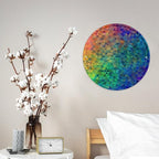 Wall Picture, with Rainbow Triangle Printed Circular Iron Hanging Picture,Wall Art Decor,Home for Bedroom Living Room Bathroom Decor,Iron Painting 11.8X11.8 in