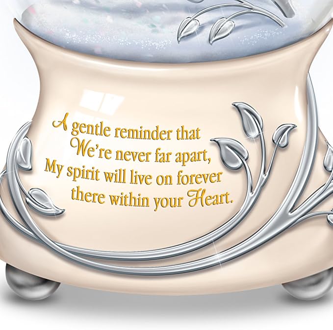 Messenger from Heaven Memorial Cardinal Glitter Globe, Heirloom Porcelain Base, Sculpted Cardinal, Plays 'Always in My Heart'