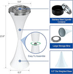 RELIANCER Floor Standing Ashtray w/Detachable Cigar Container,Stainless Steel Cigarette Ash Tray,Outdoor Self-Cleaning Ash Holder w/Weighted Base,Cigarettes Butt Receptacle Disposal for Home Patio