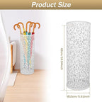 Umbrella Holder Bin Waterproof Umbrella Storage Rack Indoor Walking Stick Holder Metal Rack Freestanding Umbrella Stand Round Umbrella Holder for Home Entryway Office Hotel (white)