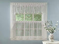 Kitchen Curtains for Windows ✅ 40+ Styles & Colors ✅ Swag, Valance, Tier Sets & Panels ✅ Cafe Curtains for Farmhouse, Rustic, Modern Décor, Priscilla White, 24" Tier