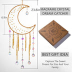 Artilady Moon Dream Catchers - Yellow Dream Catcher with Crystals Princess Room Decor for Girls Kids Adults Baby Bedroom Room Decor Christmas Birthday Teen Girl Gifts
