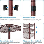 Ulif E4 Clothes Rack, Heavy-Duty Garment Rack, Metal Freestanding Clothing Organization Storage System Can Be L-Shaped with Shelves and Hangers, Max Load 962lbs, 71.6" W x 14.5" D x 79.3" H, Bronze