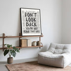 Framed Retro Newspaper Wall Art Trendy Black and White Poster Dont Look Back Inspirational Quote Posters Positive Motivational Affirmation Canvas Print Preppy Aesthetic Office Bedroom Decor 12x16inch