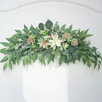 WYSRJ 28inch Artificial Succulents Swag Decorative Swag with Eucalyptus Leaves and Succulents Greenery Swag Farmhouse Wedding Arch Flowers for Indoor Outdoor Party Decoration