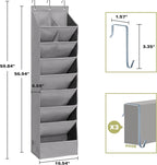 2 Pack Minimalist Grey Over the Door Shoe Organizer with 10 Pockets, Hanging Closet Storage Rack for Shoes, Sneakers, Accessories