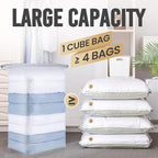 TAILI 8 Pack Vacuum Storage Bags, Jumbo Cube (31x40x15 Inch), Extra Large Vacuum Seal Bags for Comforters, Blankets, Bedding, Clothes, Closet Organization Space Saving, Clear