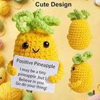 Funny Gifts, Emotional Positive Support Pineapple, Handmade Crochet Pineapple Knitted Doll Gifts for Women, Boys, Girls.