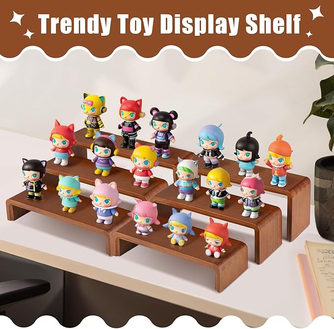 2 Sets, 6 PCS Total, Wood Risers Display Stand, Cupcake Dessert Cake Stand, Wooden Cologne Perfume Stands, Wood Riser for Kitchen Counter, Vendor Booth Display Items, Size: 9.4in, 10.6in, 11.8in (Natural Color)