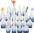 Blue Glass Bud Vases Set of 20,Small Flower Vases for Wedding Centerpieces,Bud Vases in Bulk Glass Vase for Table Decoration,Home Decor