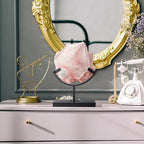 Marsui Large Rock Display Stand Slab Stands Crystal Holders Metal One Arm Two Prong Display Easel Holder for Plate Slab Slice Fossil Flat Minerals Crystals(5.91 x 3.74 x 5.31 Inches,Black)