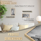 Natural Solid Wood 6x11 Picture Frame, Display 6 x 11 Inch Picture Poster Photo, Vertical & Horizontal Wall Hanging - 2 Pack/Natural/6"x11"