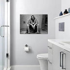 Funny Bathroom Wall Decor for Room Aesthetics - 90s Movie Posters Black and White Wall Art, Toilet Humour Amusing Cool Wall Art Funny Bathroom Signs 16x24 in