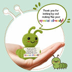 Caterpillar Thank You Gift – Mini Handmade Crochet with Appreciation Card – Funny Small Present for Teachers Coworkers Volunteers – You Made This Year Special!