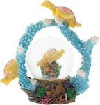 Elanze Designs Swimming Sea Turtle Friends Magical Whimsical Tabletop Dresser Nightstand Figurine Miniature 45MM Sturdy Polyresin Glitter Water Snow Globe Decoration