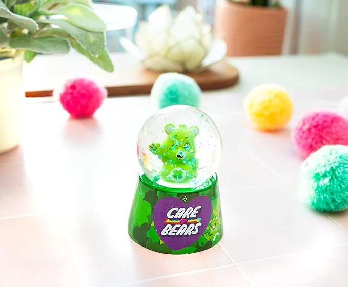 Care Bears Good Luck Bear Light-Up Mini Adult Snow Globe with Glitter Display | 2.5 Inches Tall