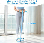 Pedal Resistance Bands with Handles, Upgrade 6-Tubes Manual Tension Training Pedal, Natural Rubber Foot Pedal Resistance Bands, Multifunction Fitness Bands for Abdomen, Waist, Arm, Leg