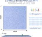 Large Cork Board Alternative 36" X 24" Bulletin Board - 6 Pack Removable Felt Wall Tiles with 20 pushpins, Large Cork Boards for Walls Cork Board for Office Pin Board Tack Board - Soft Periwinkle