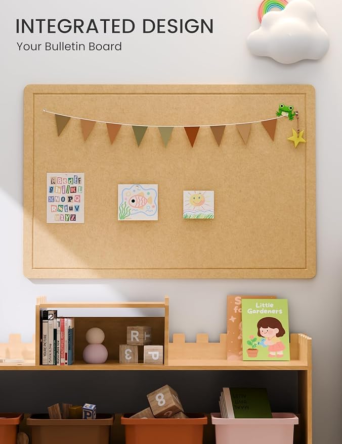 Fluxynara Bulletin Board,35.4" x 23.6" Cork Board Alternative with 12 Safe Removable Adhesive Tabs, Foldable Felt Pin Board for Home Office, Classroom, Bedroom,Entryway for Walls—Mustard Yellow