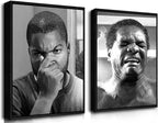 Funny Bathroom Canvas Wall Art Set of 2 - Black Floating Frame Black and White Vintage Comedy Movies Posters, Funny Toilet Humour Smell Wall Decor Prints for Bathroom Decor 12x16 in