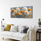 Abstract White Flower Wall Art Golden Floral Pictures Wall Decor Neutral Flowers Canvas Painting Boho Blossom Posters Print Nature Botanical Artwork Bedroom Living Room Office Home Decoration 24x48