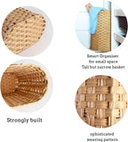 PEMAR Wicker Umbrella Holder, Hand Woven Umbrella Stand Basket Decorative Cane Holder Rack for Home, Entryway Multipurpose Narrow Tall Basket (Natural)
