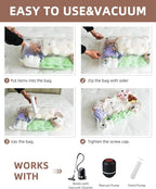 Vacuum Storage Bags for moving, Vacuum Seal Bags for Memory Foam, Latex, Clothing & Bedding, Space Saver Bags(10 Large)