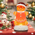 Gingerbread Christmas Snow Globe Lantern with 8 Music Songs & 6H Timer Water Snow Globe Lantern USB & Battery Operated for Christmas Festival Decorations Gifts (Pink Gingerbread)