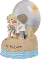 Precious Moments Couple on the Beach Light Up Snow Globe | Forever in Love Resin/Glass Lighted Musical | Wedding Gift | Gift for Newlyweds | Wedding Shower Gift | Plays Here Comes the Bride