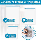 Cozy Essential Compression Bags for Travel - Travel Essentials - 24 Pack Space Saver Bags - No Vacuum Needed - Compression Packing Bags for Cruise Accessories